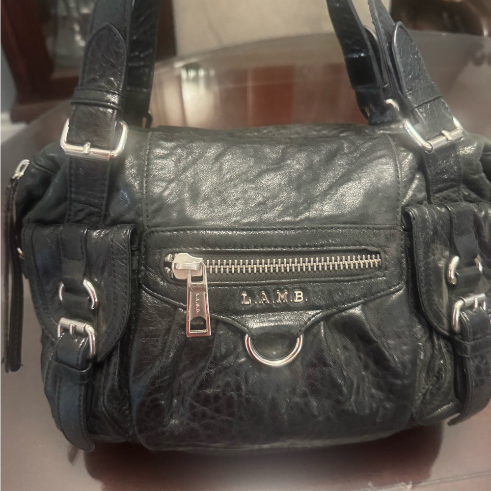 L.A.M.B. Black Textured  Bag